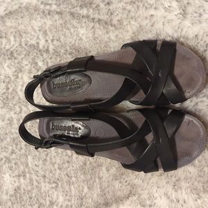 Bussola Wedge Sandals in Black Size 38